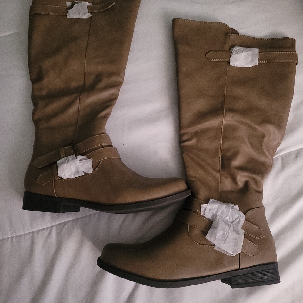 Double strap buckle riding boots 8